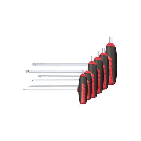 Holex Ball Point Hex T-handle Set, 6 Pc, 3 to 10 mm 627486 6